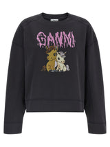 Sweat-shirt Ganni en coton biologique noir