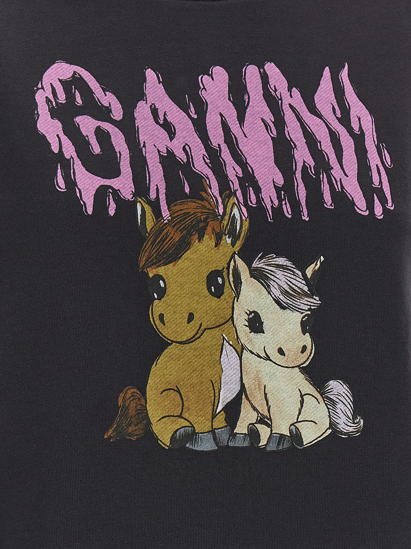 Sweat-shirt Ganni en coton biologique noir