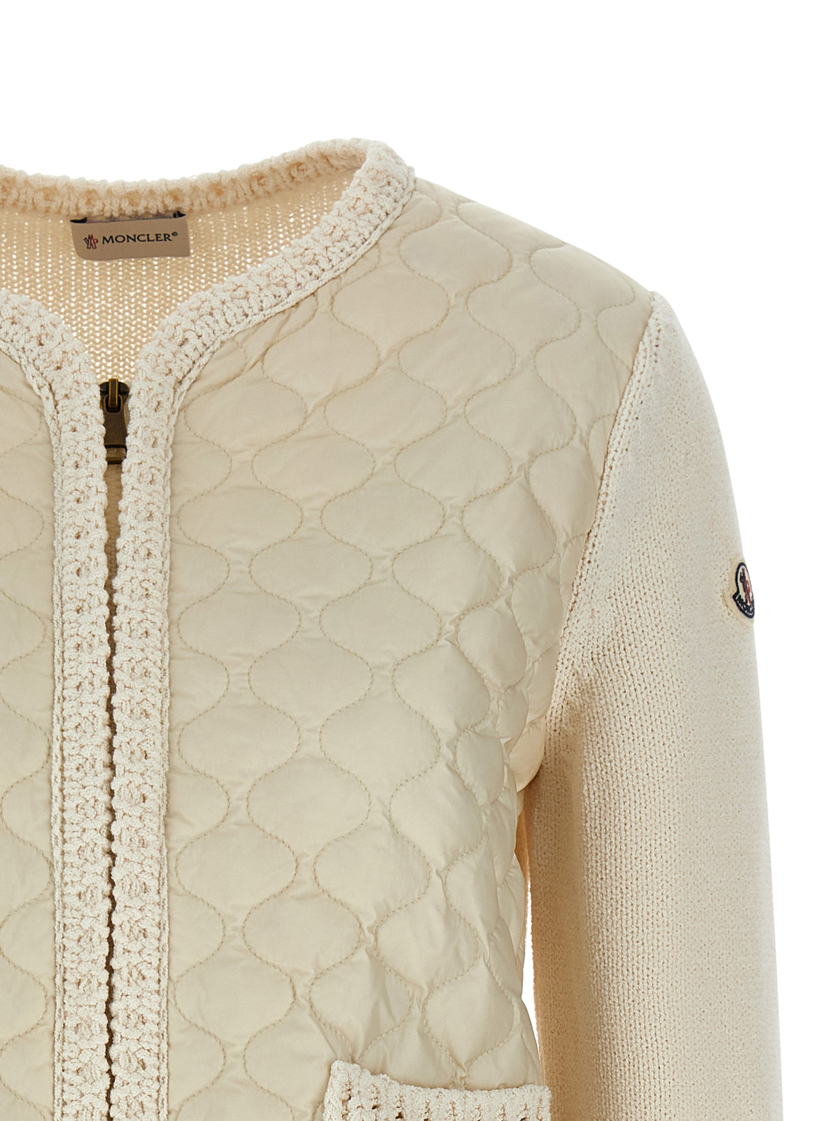 Gilet Moncler en Coton Beige