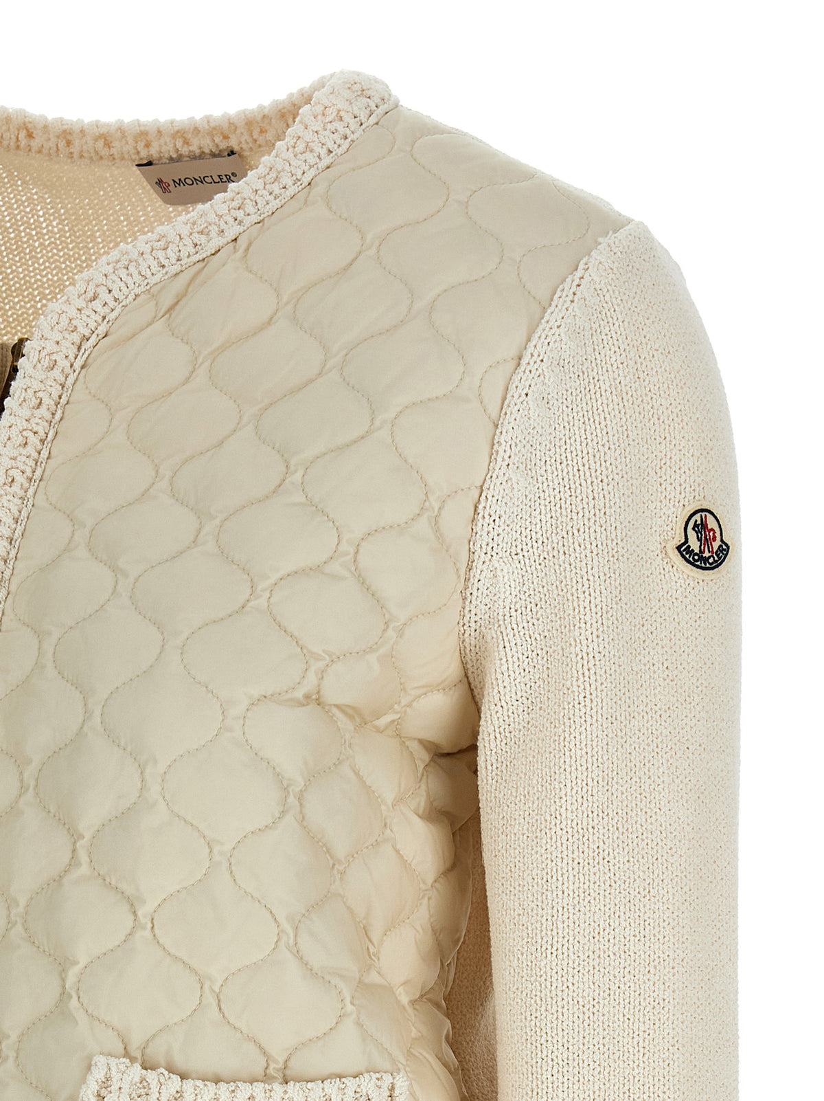 Gilet Moncler en Coton Beige