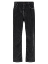 Pantalon décontracté en coton gris Fendi