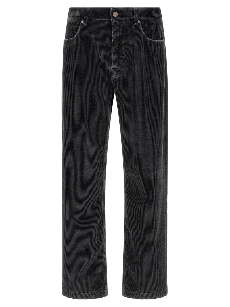 Pantalon décontracté en coton gris Fendi