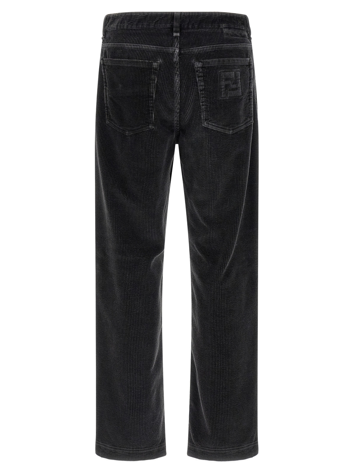 Pantalon décontracté en coton gris Fendi
