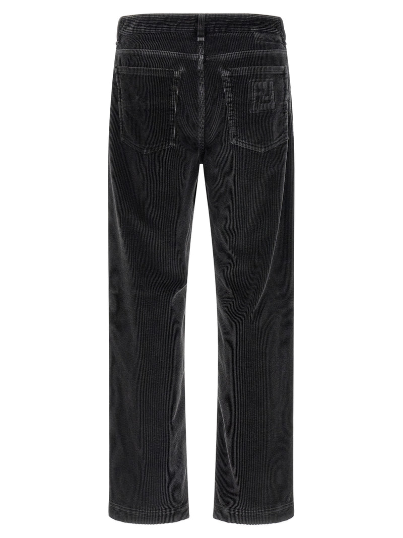 Pantalon décontracté en coton gris Fendi