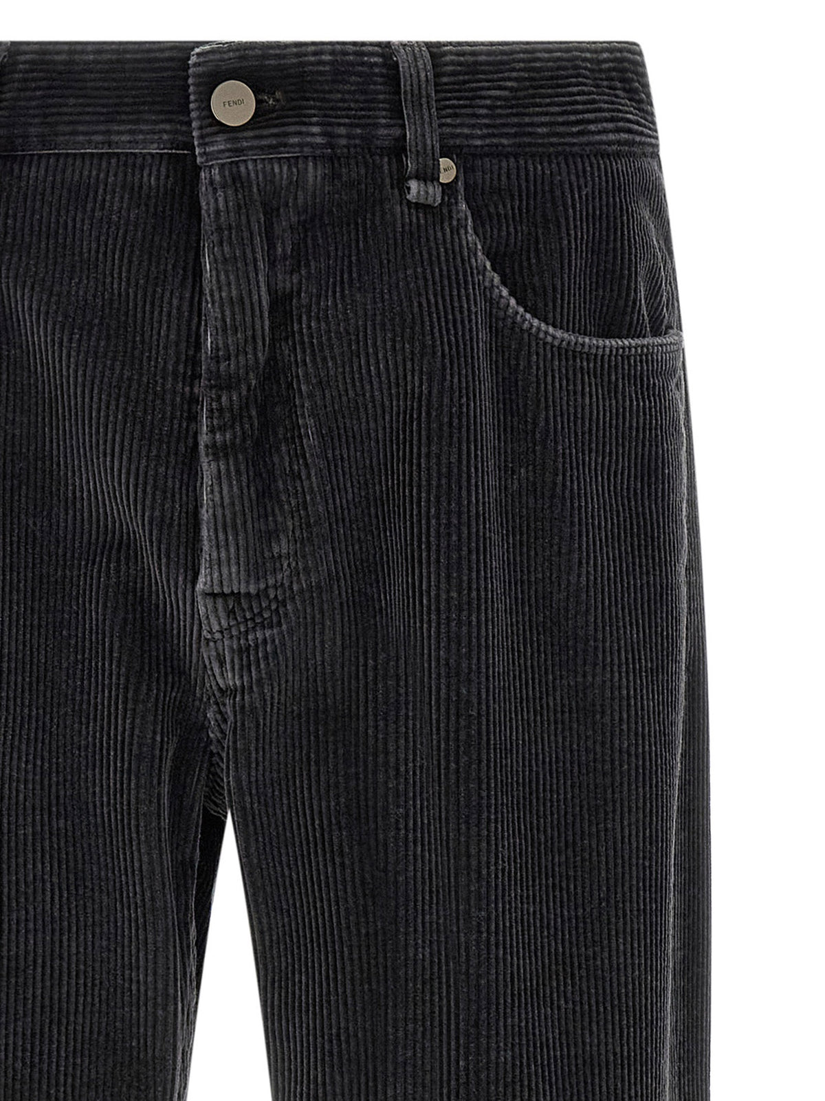 Pantalon décontracté en coton gris Fendi