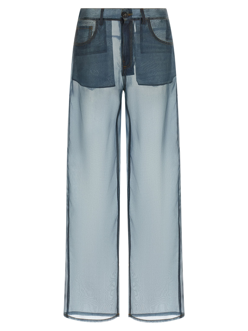 Haikure Bonnie Blue Silk Casual Pants