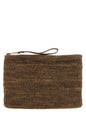 Ibeliv Brown Raffia Clutch Bag