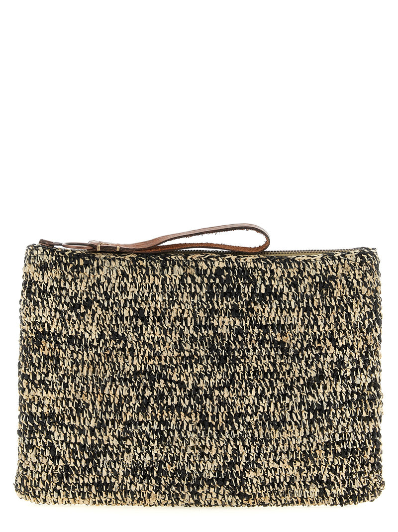 Ibeliv Bicolor Raffia Clutch Bag - Chic Two-Tone Design