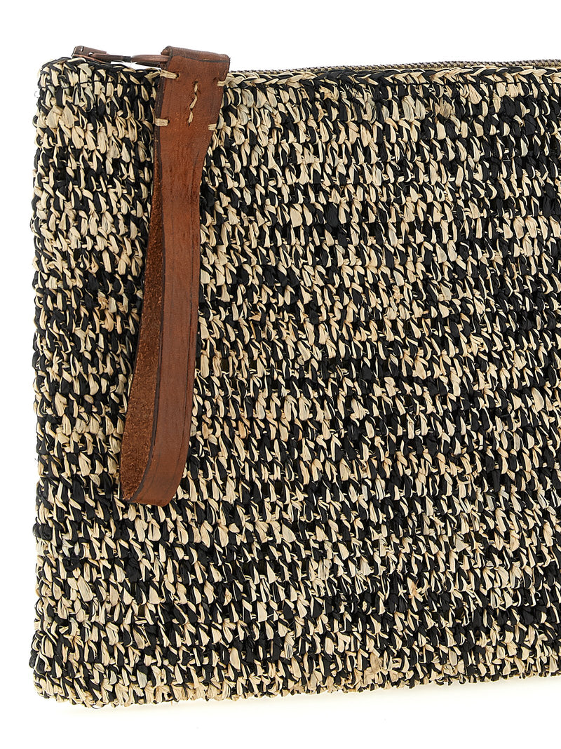 Ibeliv Bicolor Raffia Clutch Bag - Chic Two-Tone Design