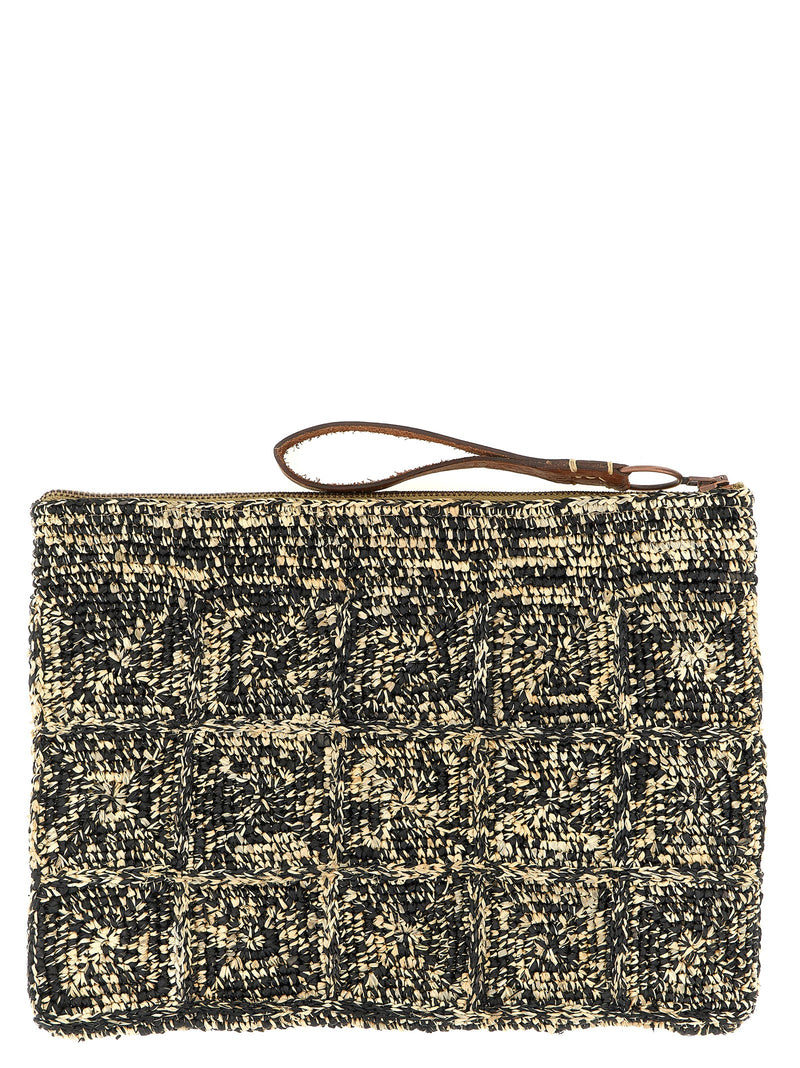 Pochette bicolore en raphia Ibeliv