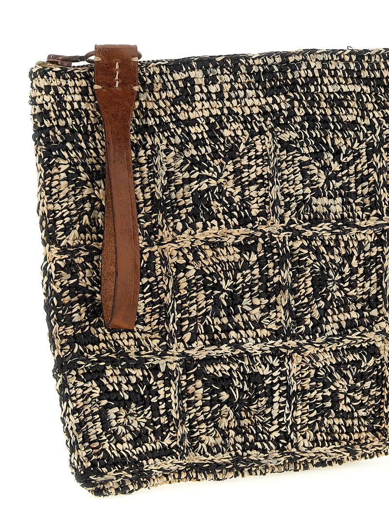 Pochette bicolore en raphia Ibeliv