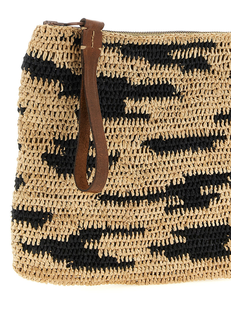Pochette Ibeliv en raphia multicolore