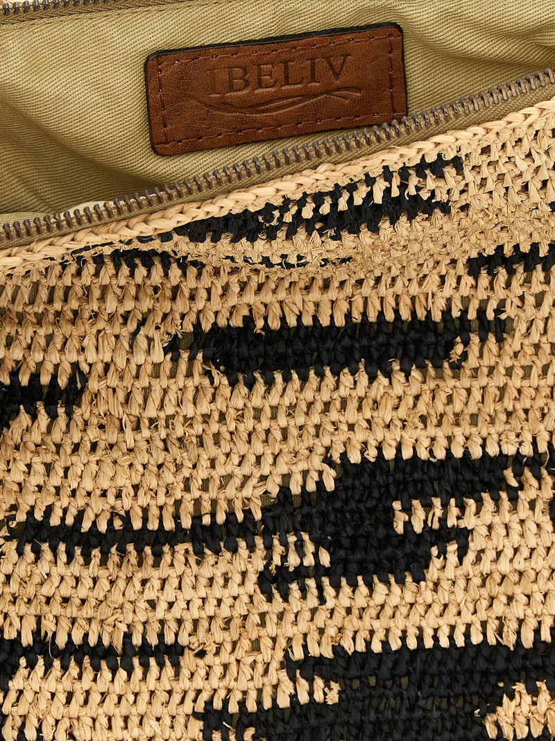 Pochette Ibeliv en raphia multicolore