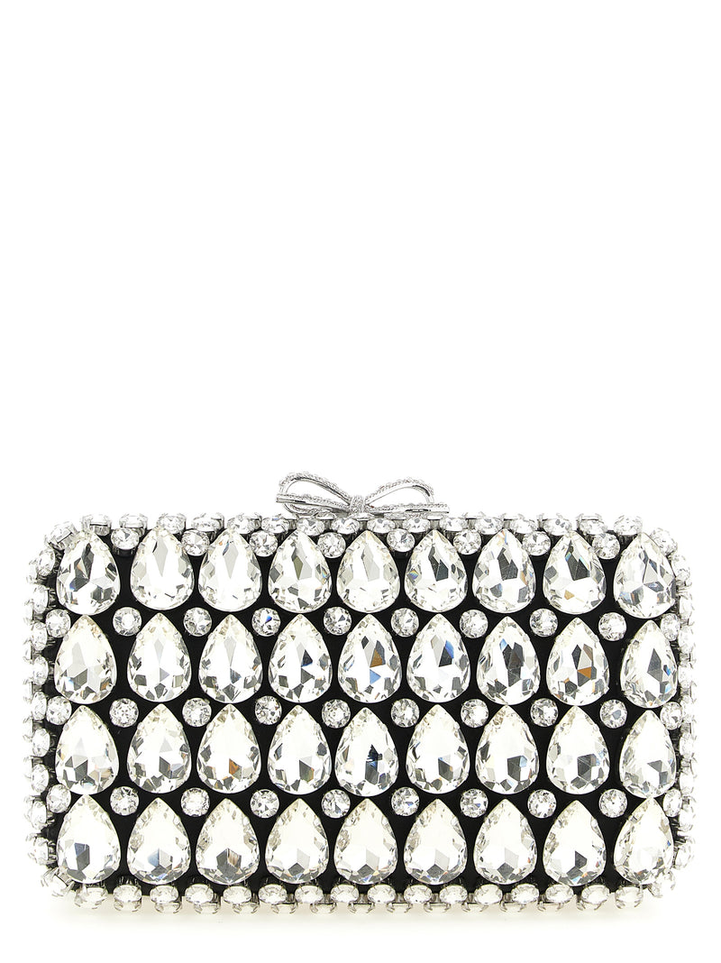 Self-Portrait Black Polyester Clutch Bag