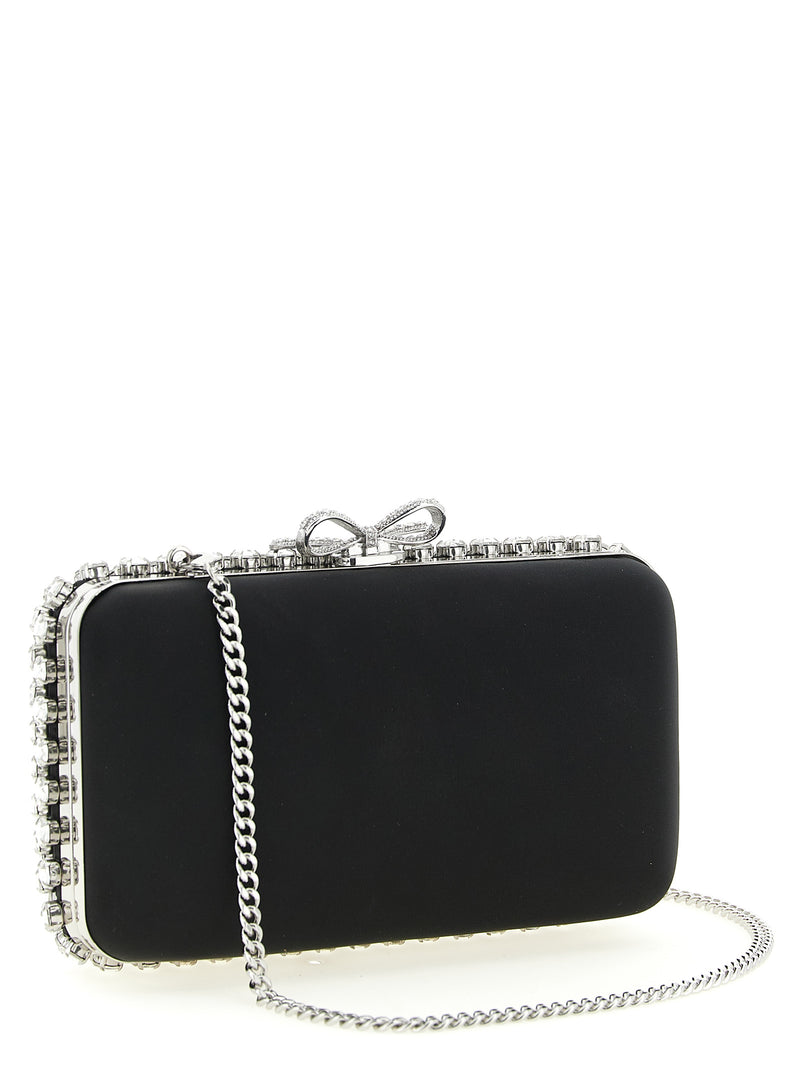 Self-Portrait Black Polyester Clutch Bag