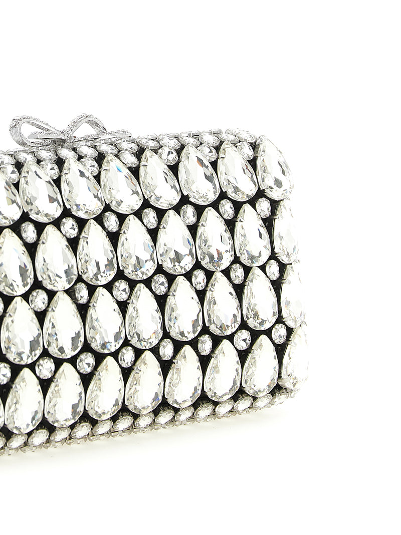 Self-Portrait Black Polyester Clutch Bag