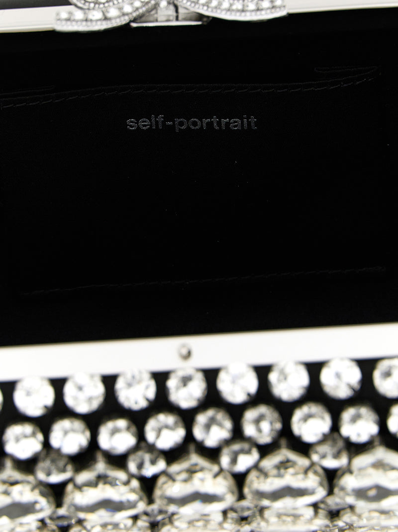 Self-Portrait Black Polyester Clutch Bag