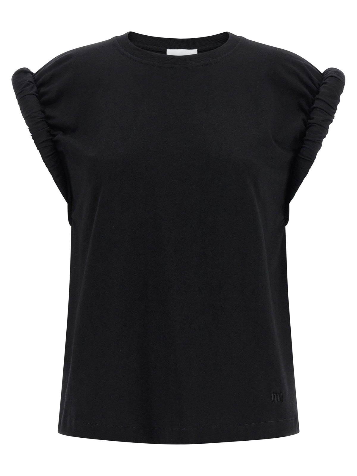 NUDE Black Cotton Sleeveles T-Shirt