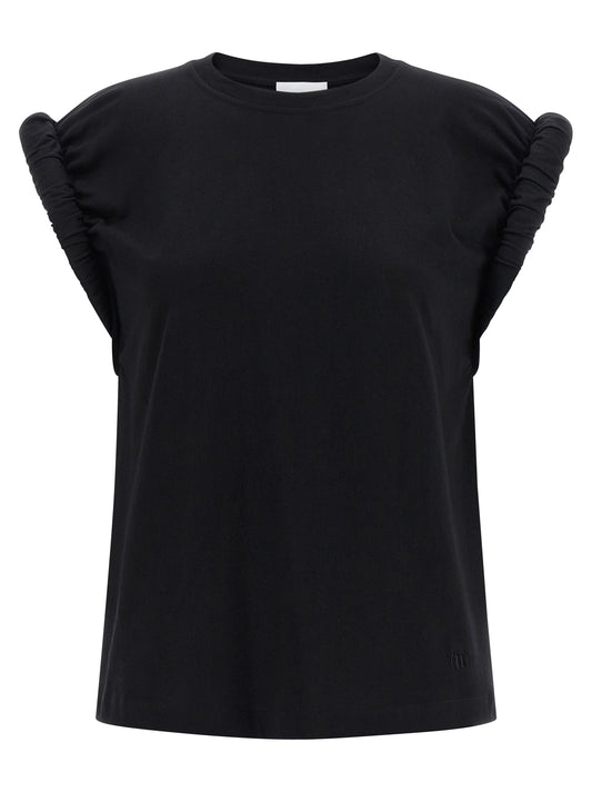 T-shirt NUDE sans manches en coton noir