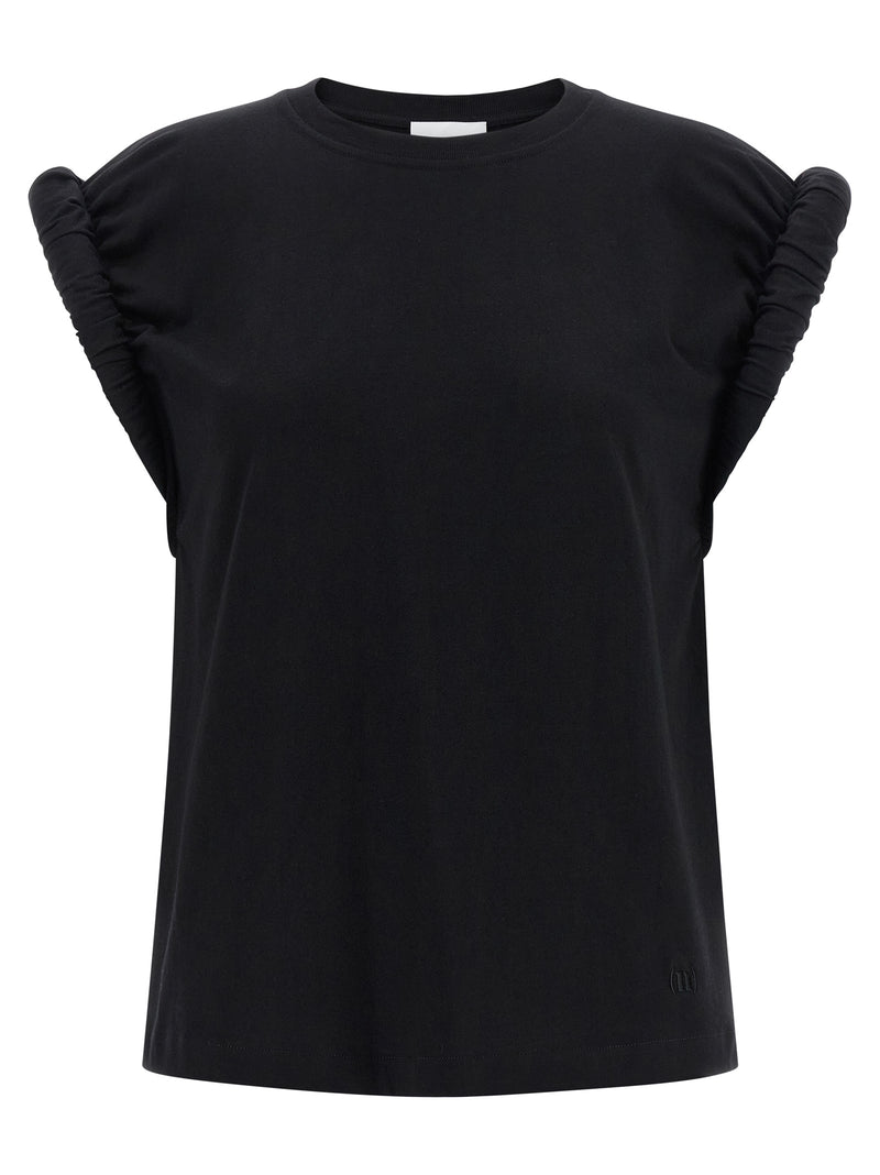 NUDE Black Cotton Sleeveles T-Shirt