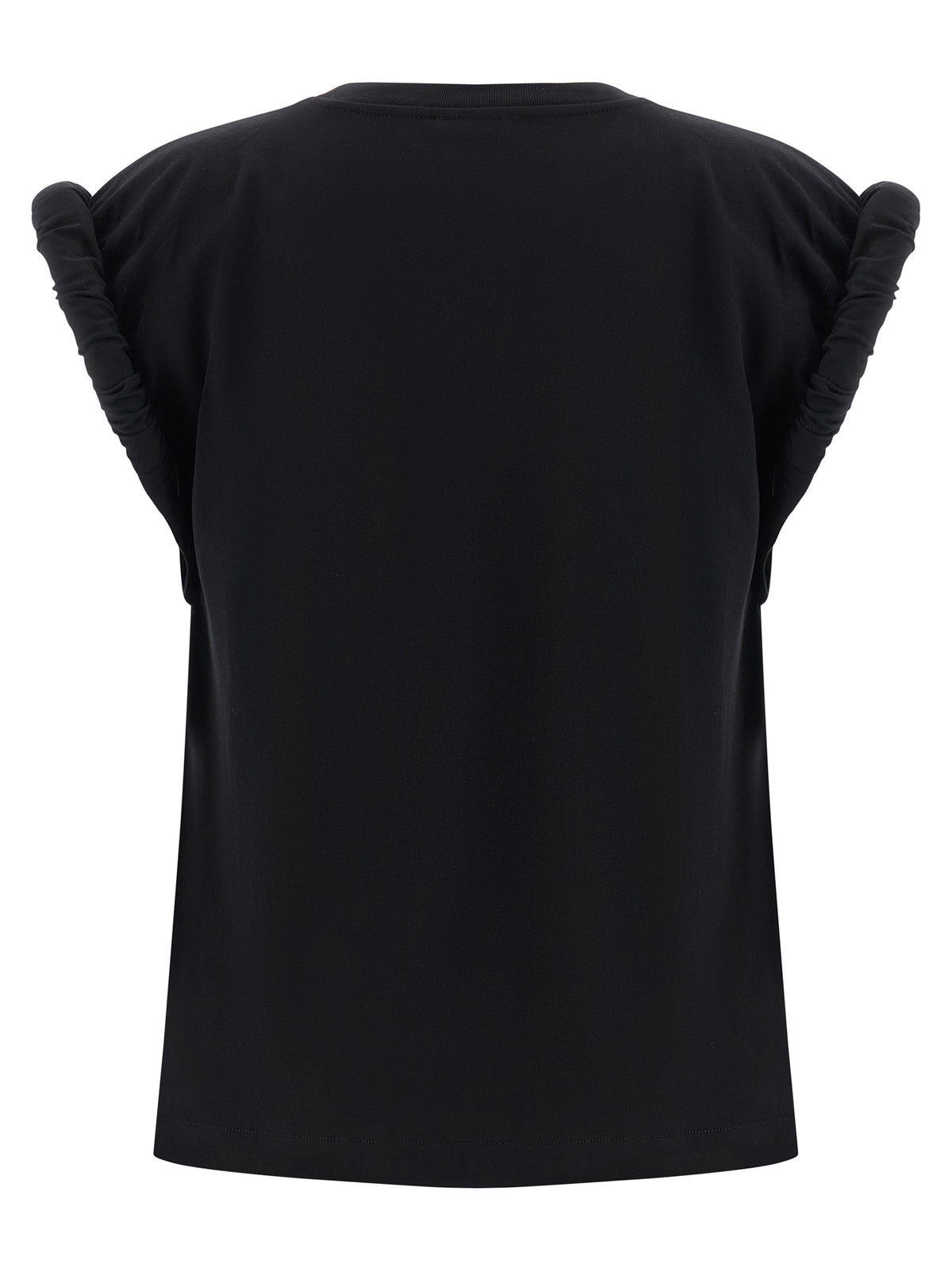 NUDE Black Cotton Sleeveles T-Shirt