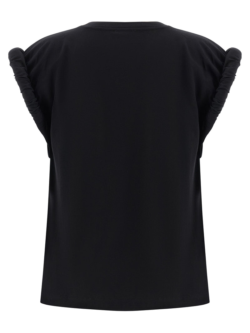 NUDE Black Cotton Sleeveles T-Shirt