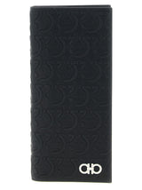 Portefeuille Ferragamo en cuir de veau noir