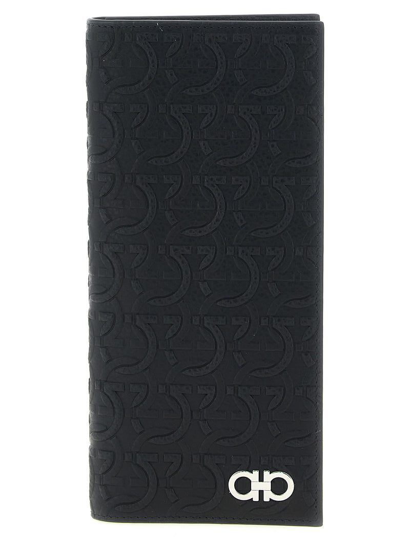 Portefeuille Ferragamo en cuir de veau noir