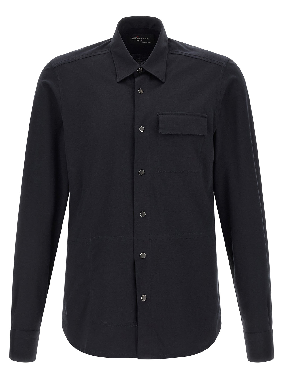 Kiton Blue Cotton Blouse