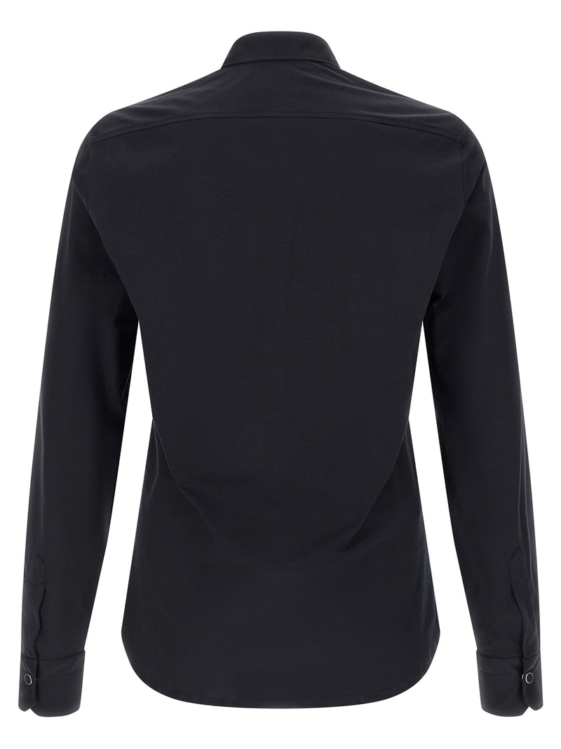 Kiton Blue Cotton Buba Shirt for Men
