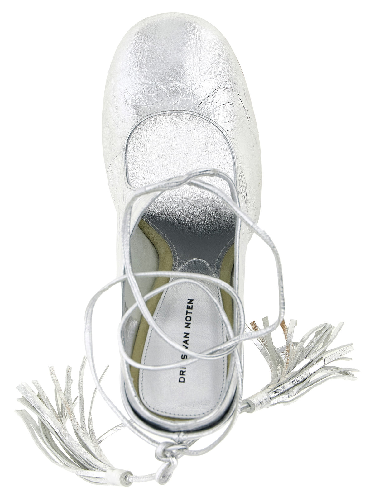 Dries Van Noten Silver Lamb Leather High Heel Pumps