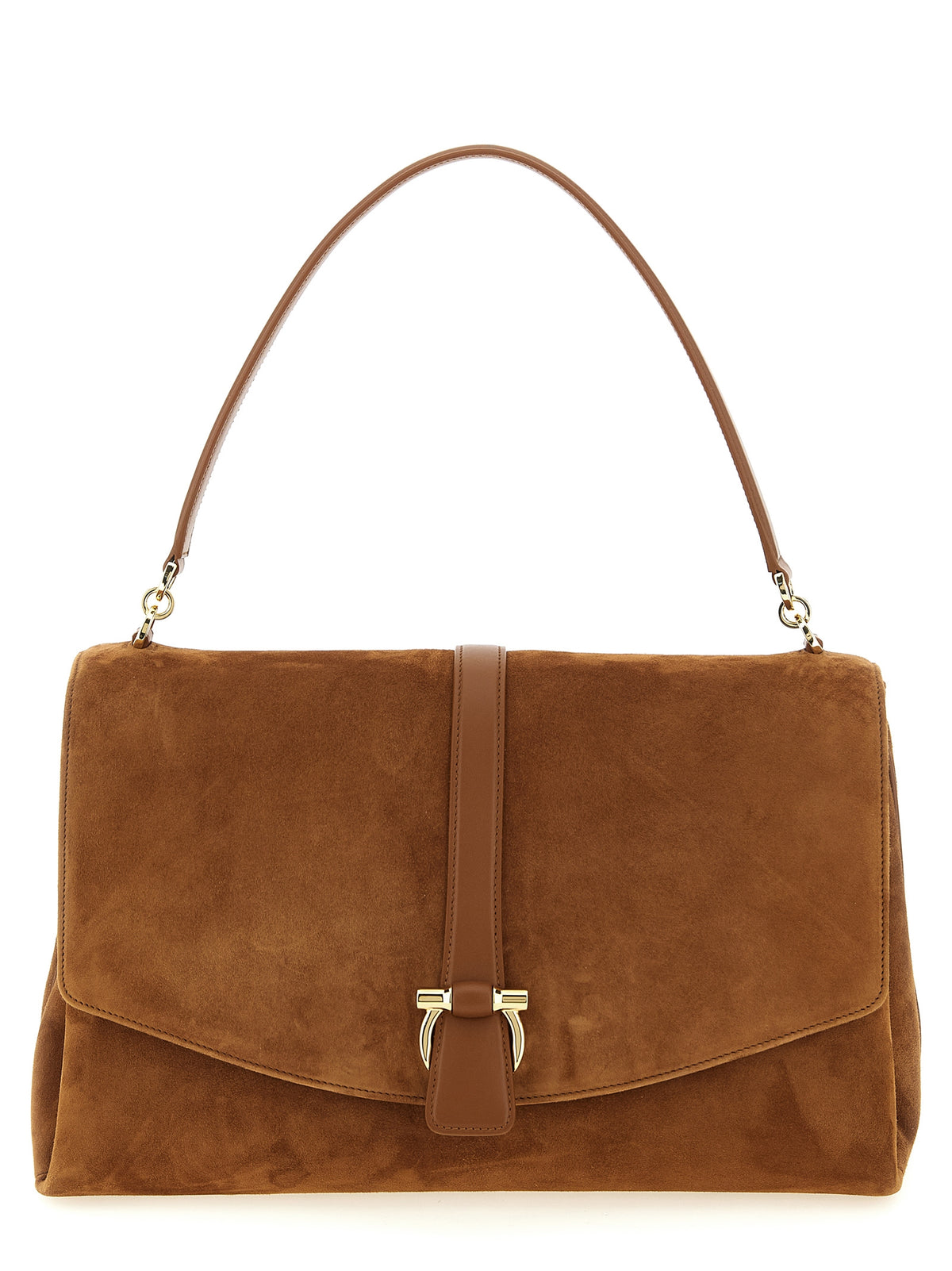 Ferragamo Brown Goatskin Shoulder Bag