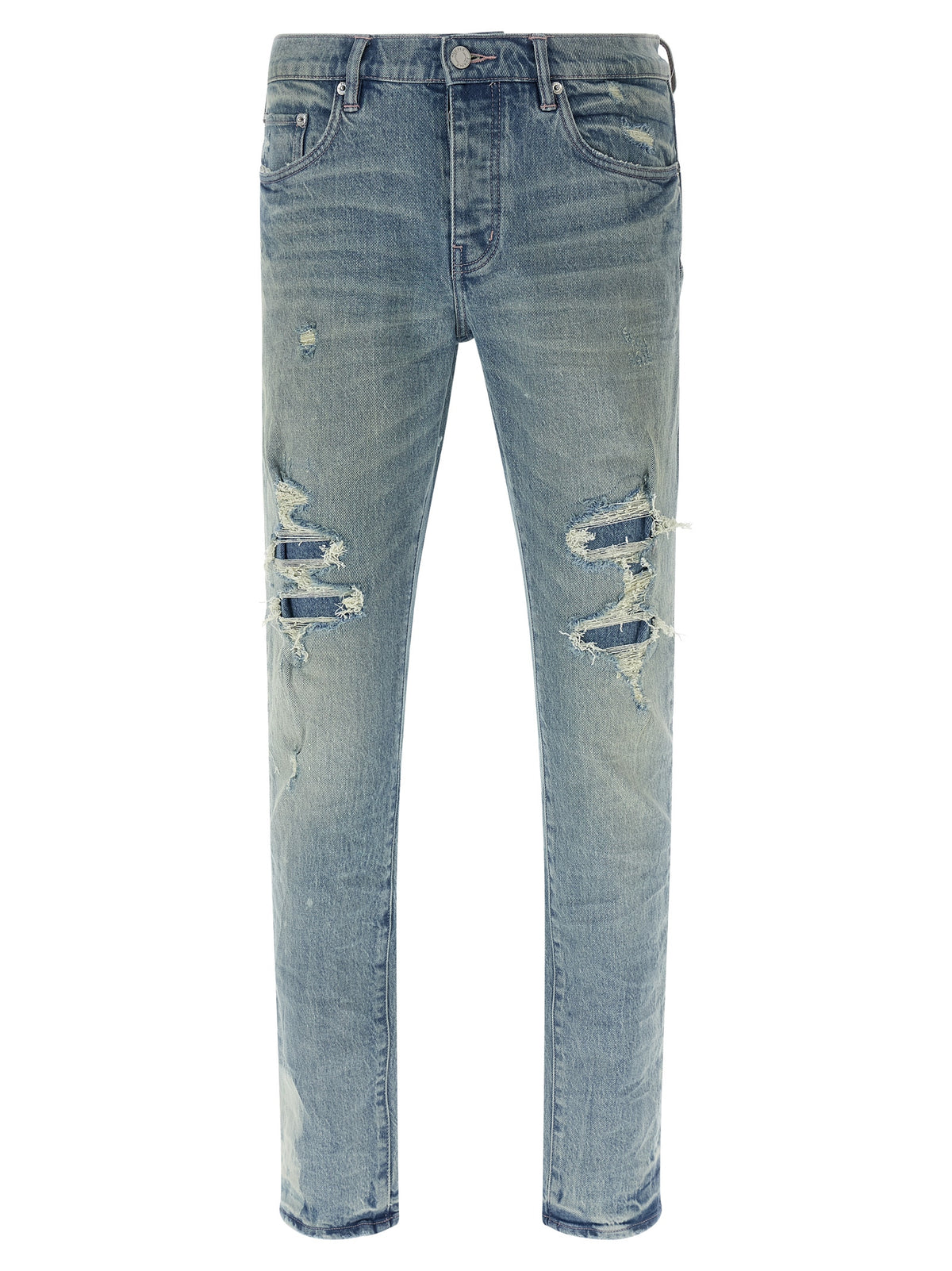 PURPLE P001 Repairs Blue Cotton Skinny Jeans