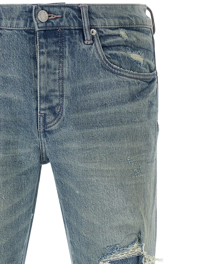 PURPLE P001 Repairs Blue Cotton Skinny Jeans