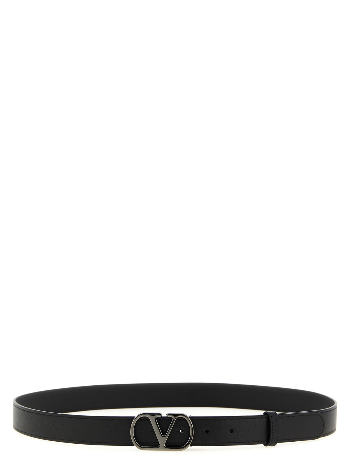 Ceinture classique en cuir de veau noir Valentino Garavani
