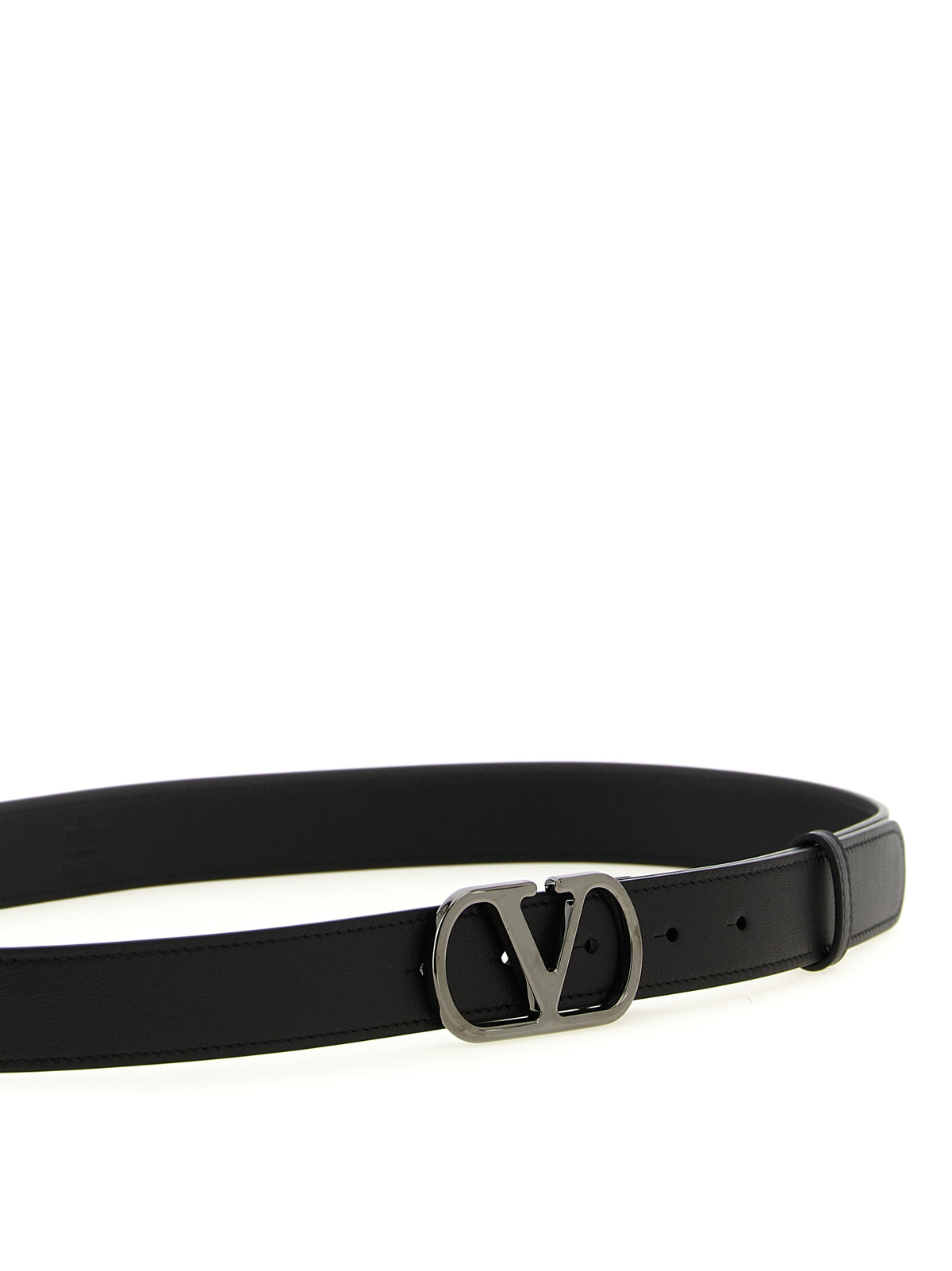 Ceinture classique en cuir de veau noir Valentino Garavani