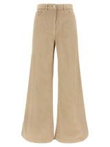 Pantalon évasé en coton beige NUDE
