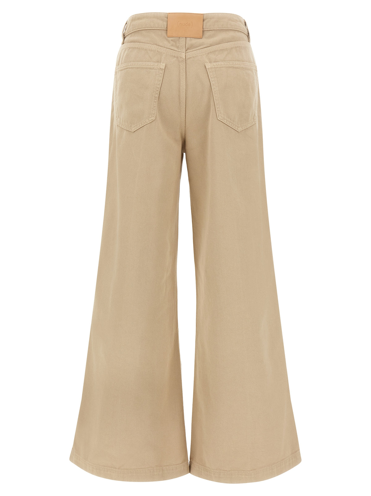 Pantalon évasé en coton beige NUDE