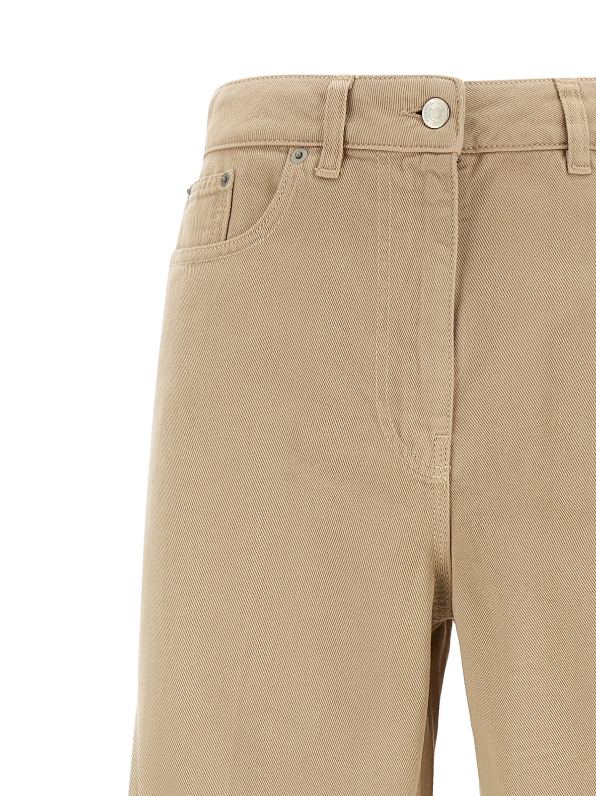 Pantalon évasé en coton beige NUDE