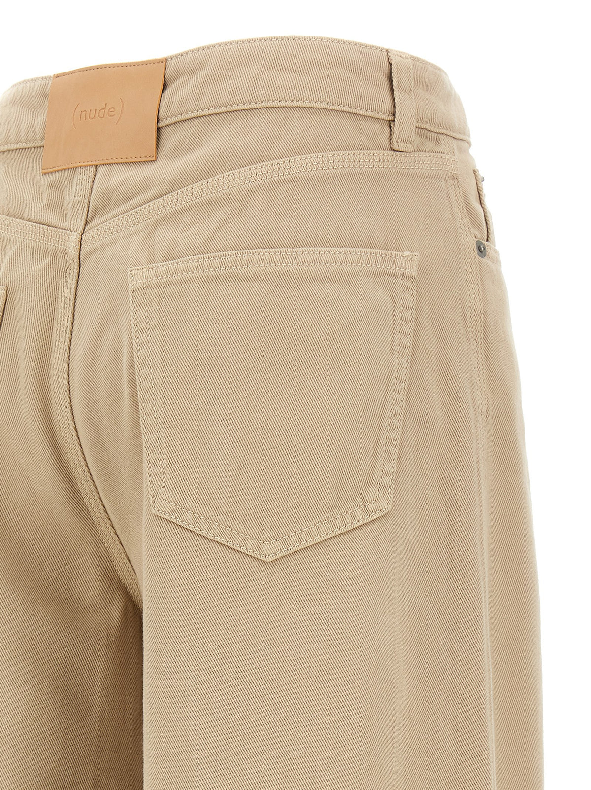 Pantalon évasé en coton beige NUDE