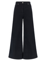 Pantalon évasé en coton bleu NUDE