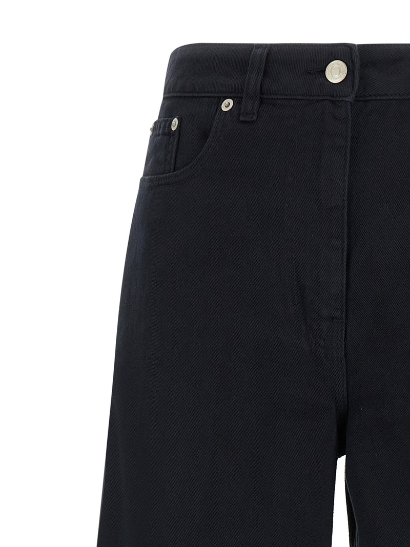 NUDE Blue Cotton Flared Pants