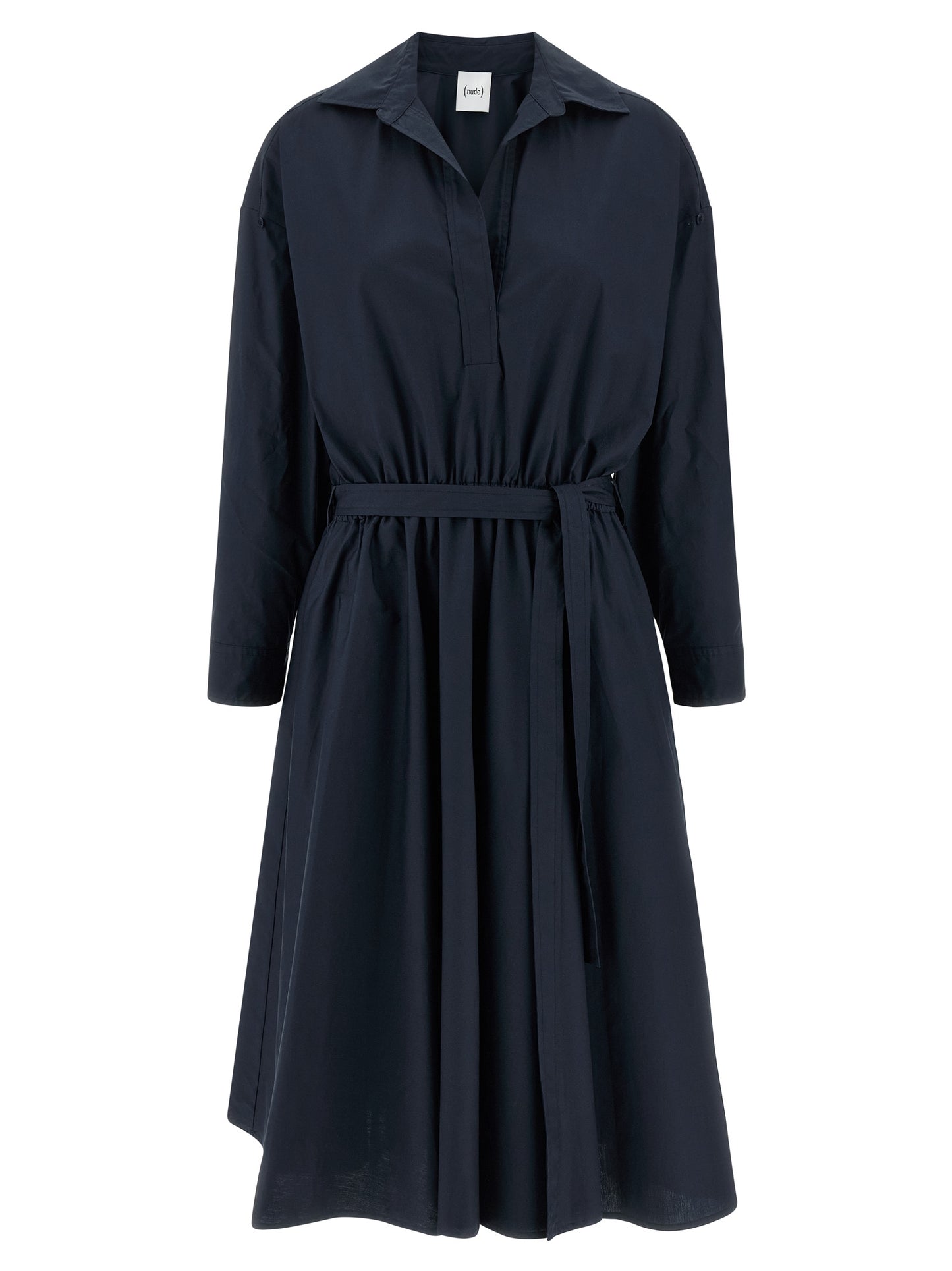 NUDE Blue Cotton Midi Dress