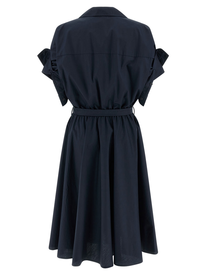 NUDE Blue Cotton Midi Dress