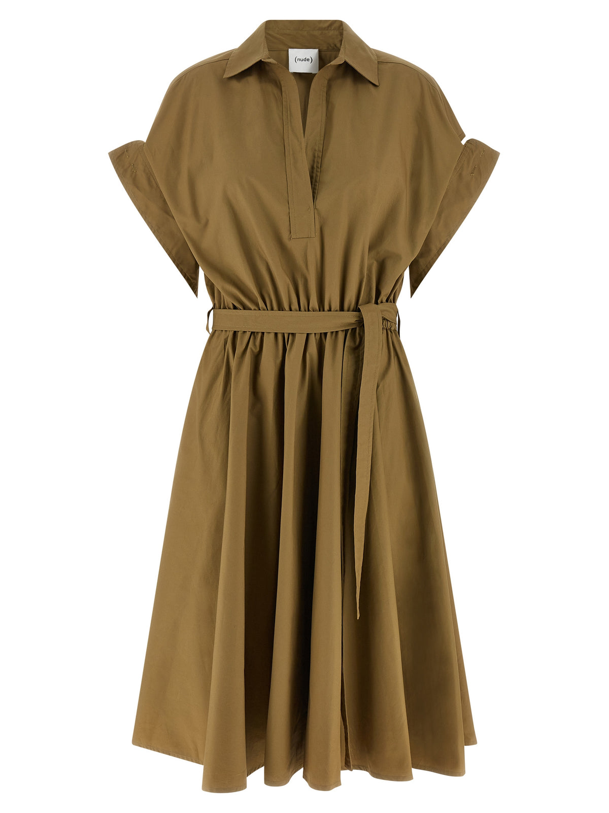 Robe midi en coton bicolore NUDE