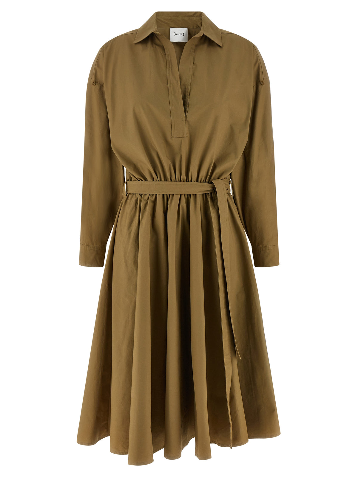Robe midi en coton bicolore NUDE
