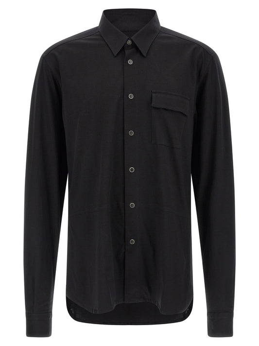 Kiton Black Cotton Blouse