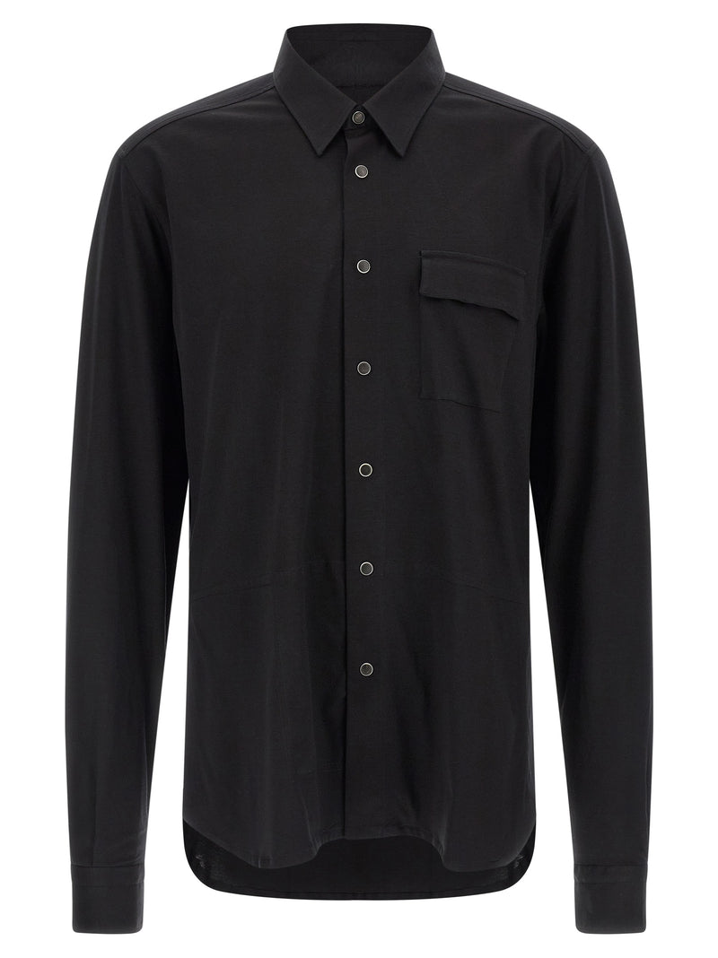 Kiton Black Cotton Blouse