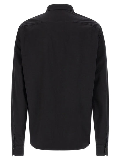 Kiton Black Cotton Blouse