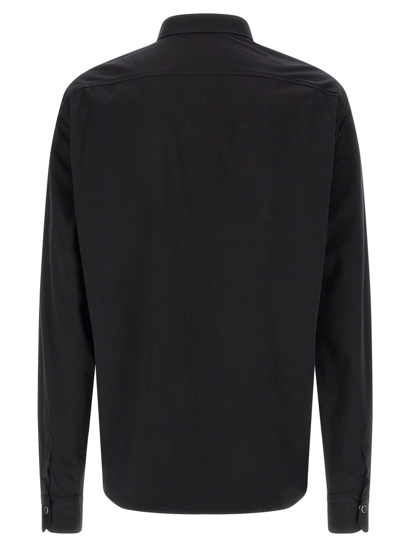 Kiton Black Cotton Blouse